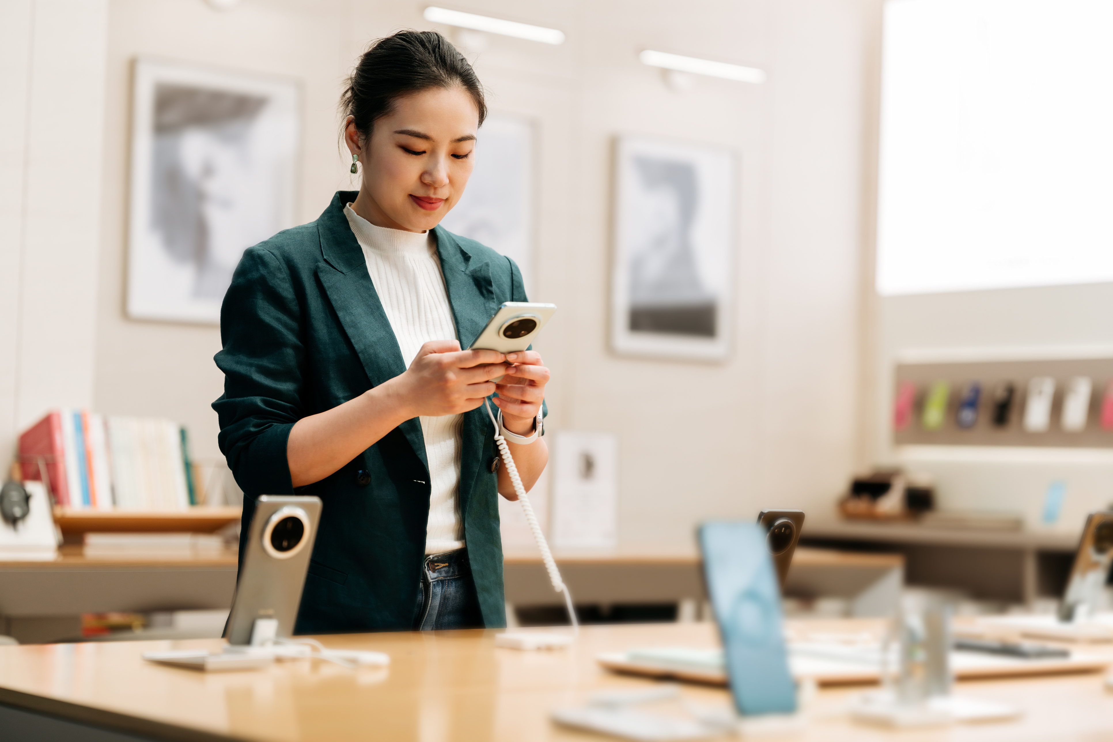 Lady in Mobility Store